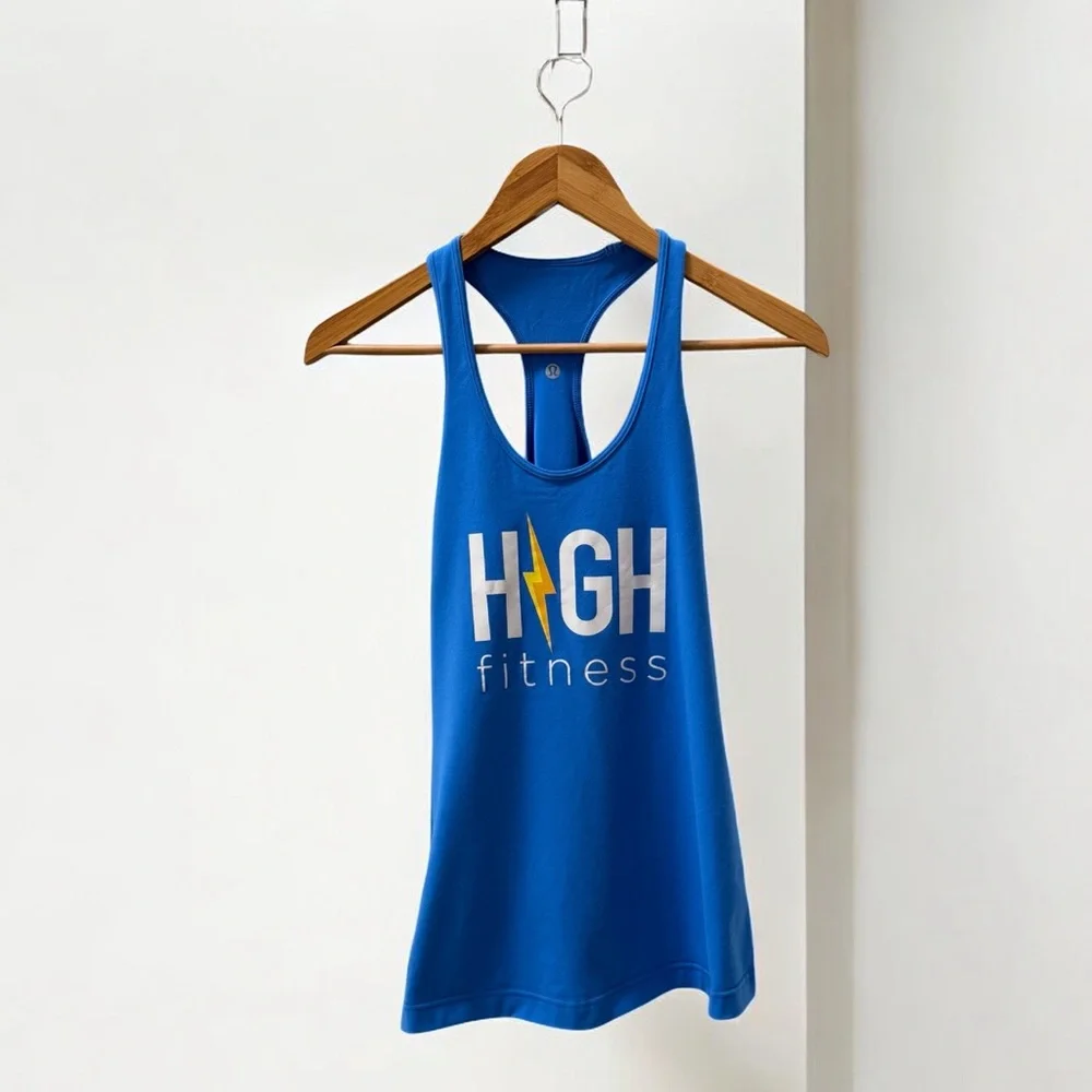Women’s Lululemon High Fitness Stretchy Racerback Tank Top! Blue! Large! - Picture 2 of 5